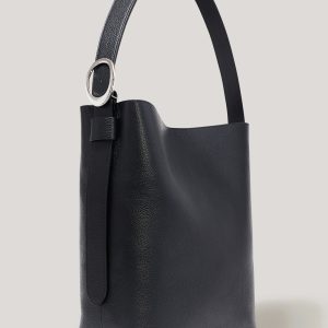 TORINO BUCKET BAG - BLACK PEBBLE LEATHER