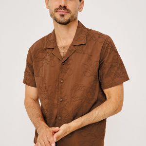 TYLER SHIRT - FLORAL ROPE RUST
