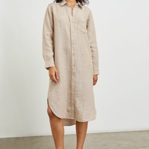 VAL SHIRT DRESS - HEATHERED FLAX