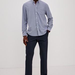VANCE SHIRT - BLUE HEATHER GRID