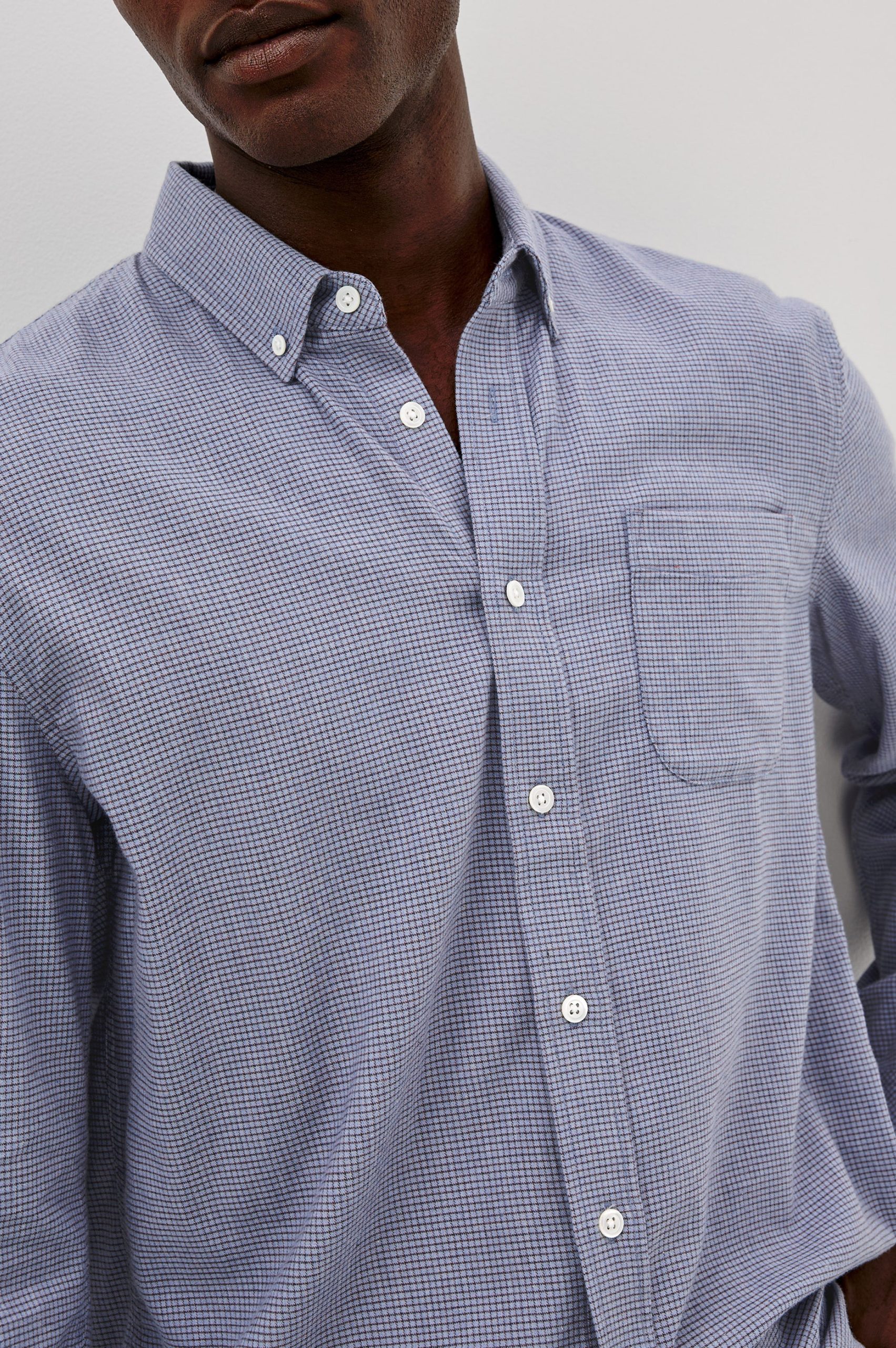 VANCE SHIRT - BLUE HEATHER GRID - Image 2