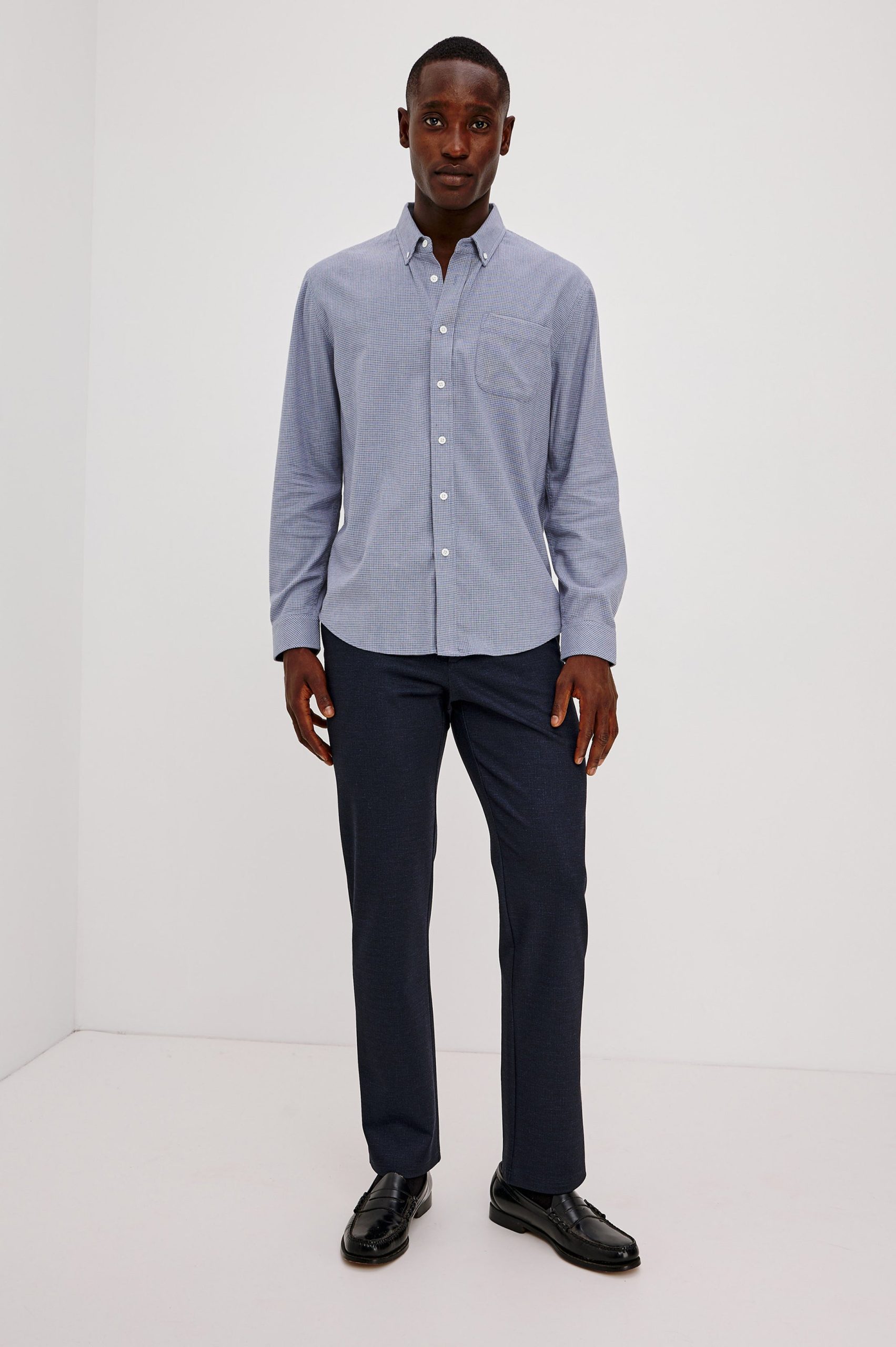 VANCE SHIRT - BLUE HEATHER GRID - Image 3