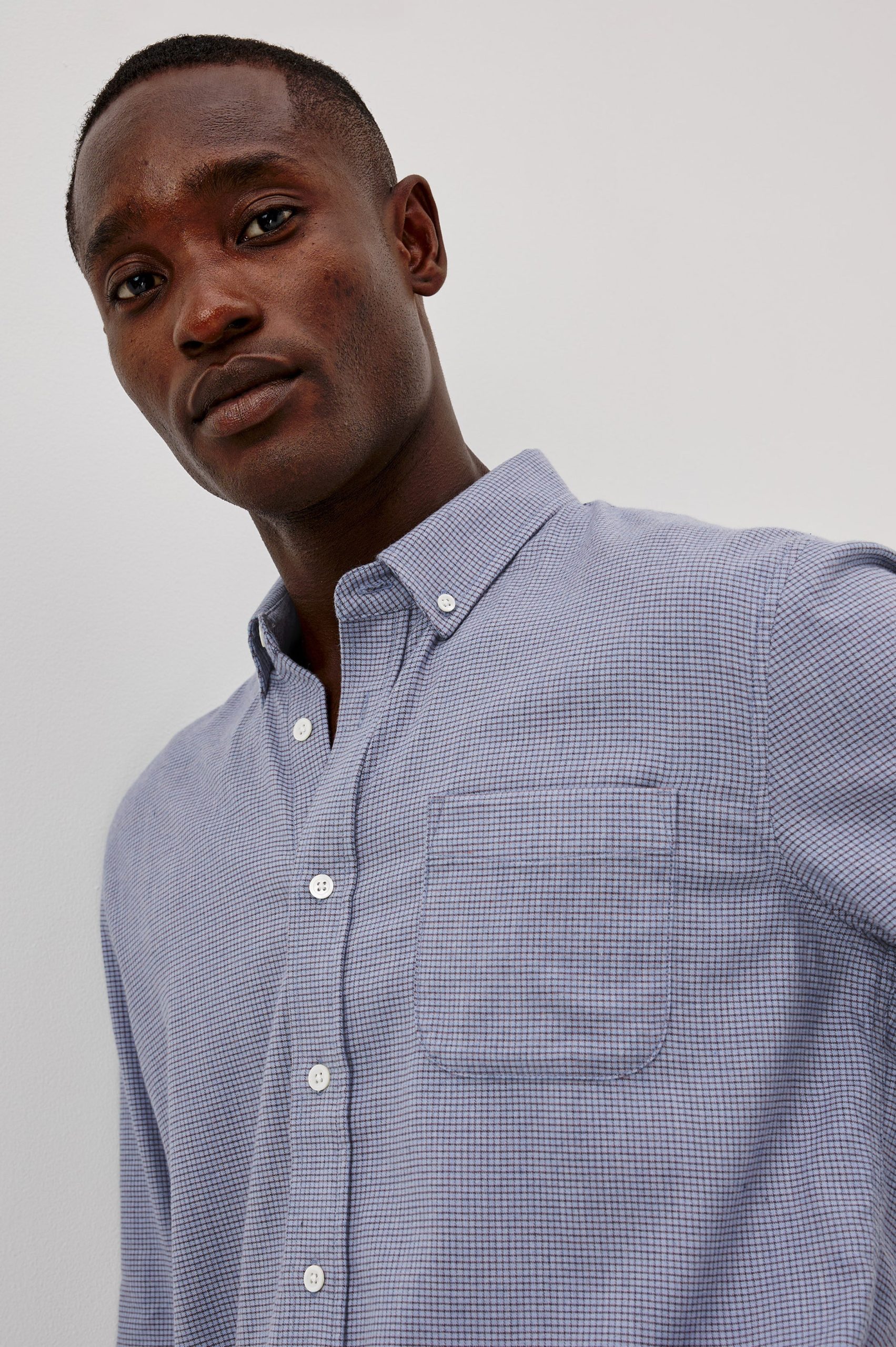 VANCE SHIRT - BLUE HEATHER GRID - Image 4