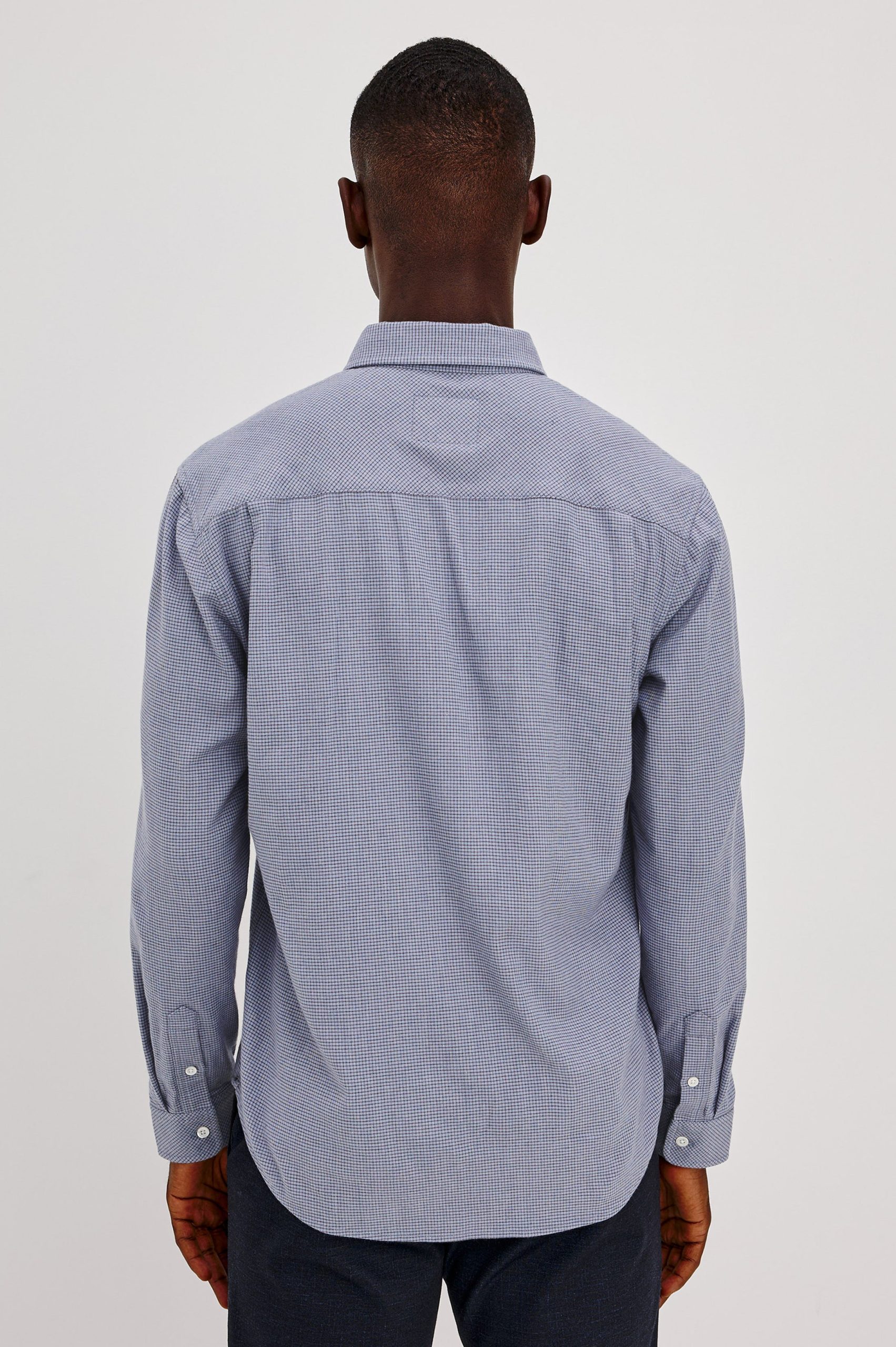 VANCE SHIRT - BLUE HEATHER GRID - Image 5