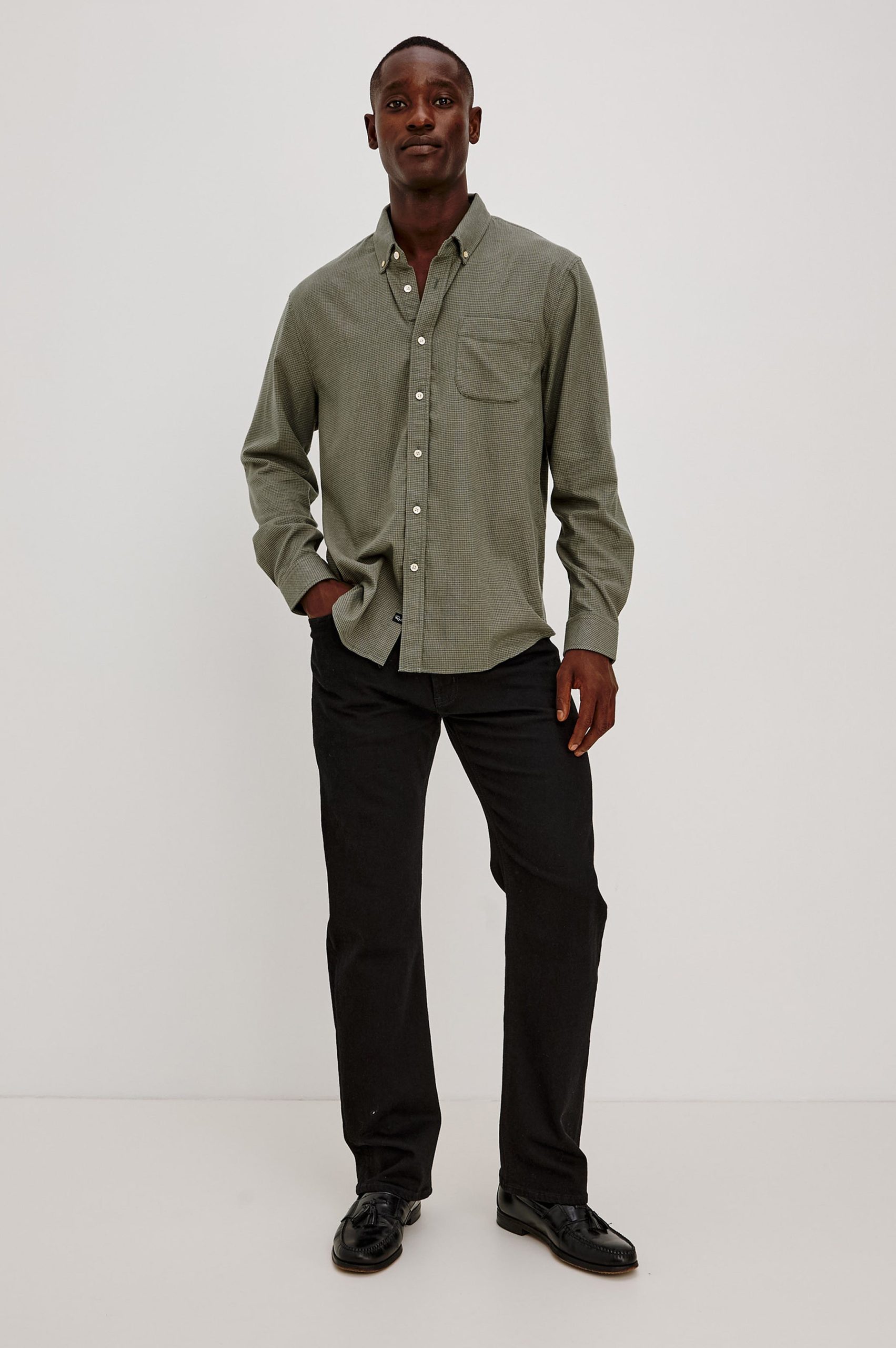 VANCE SHIRT - FOREST HEATHER GRID