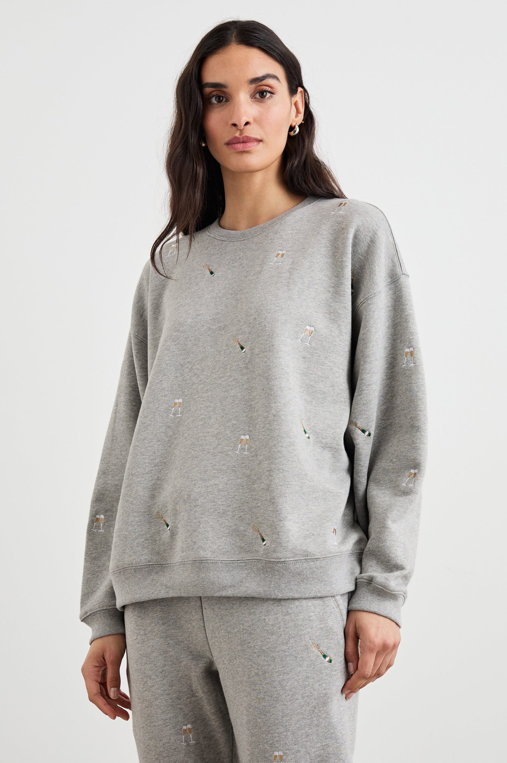 THE VARSITY SWEATSHIRT - CHAMPAGNE EMBROIDERY