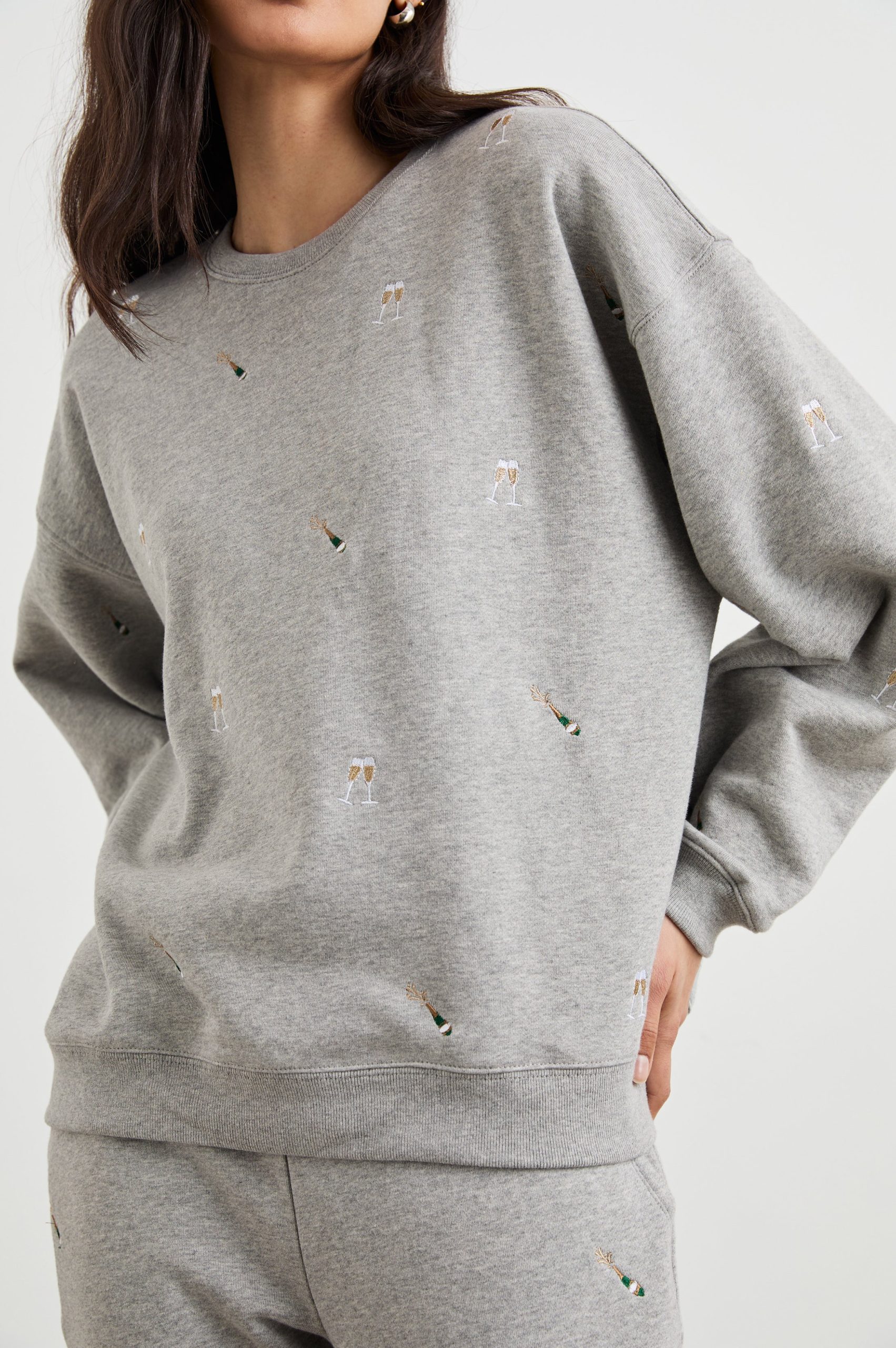 THE VARSITY SWEATSHIRT - CHAMPAGNE EMBROIDERY - Image 2