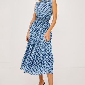 VIVIER DRESS - SAPPHIRE SHIBORI