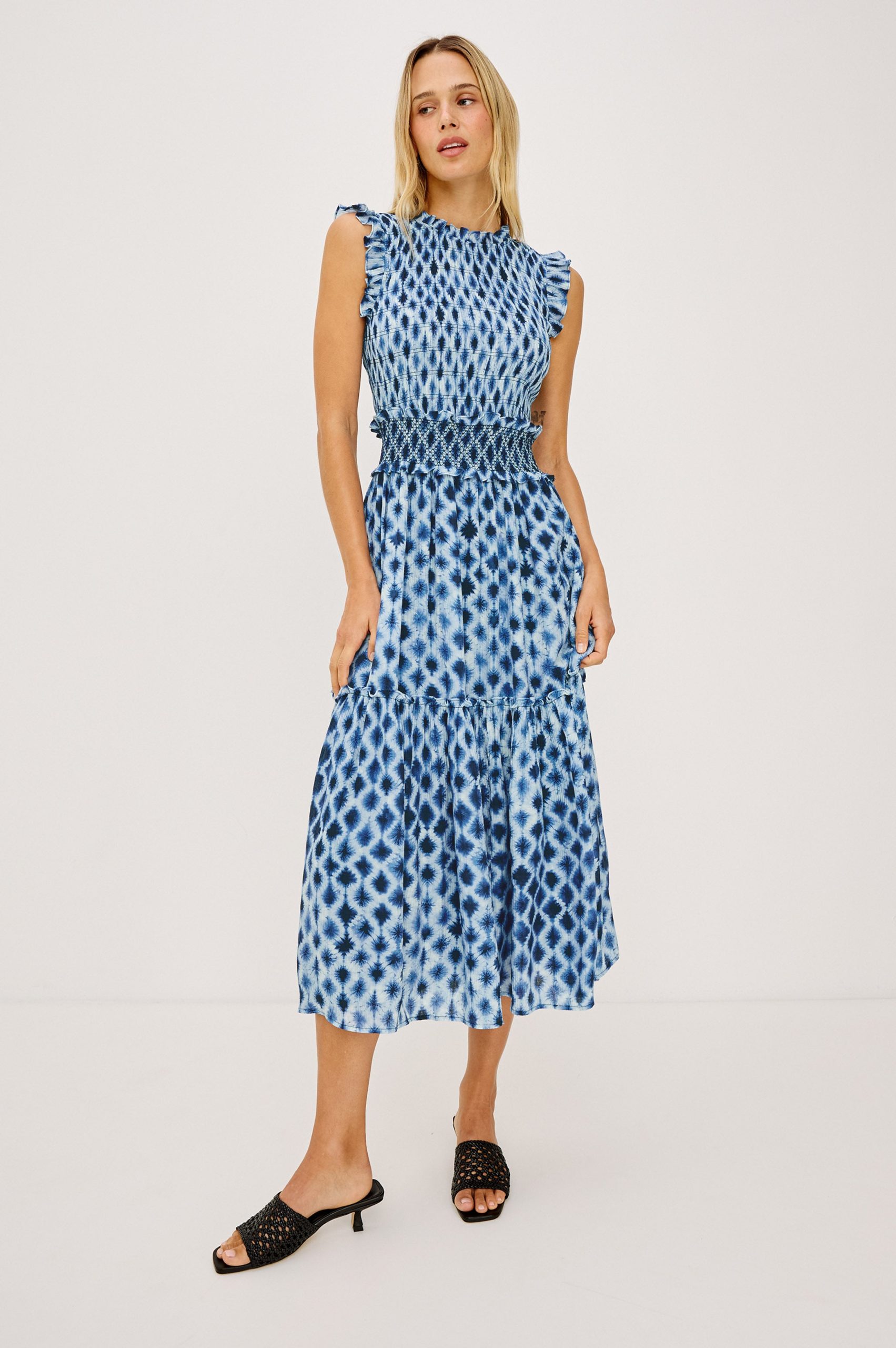 VIVIER DRESS - SAPPHIRE SHIBORI - Image 3