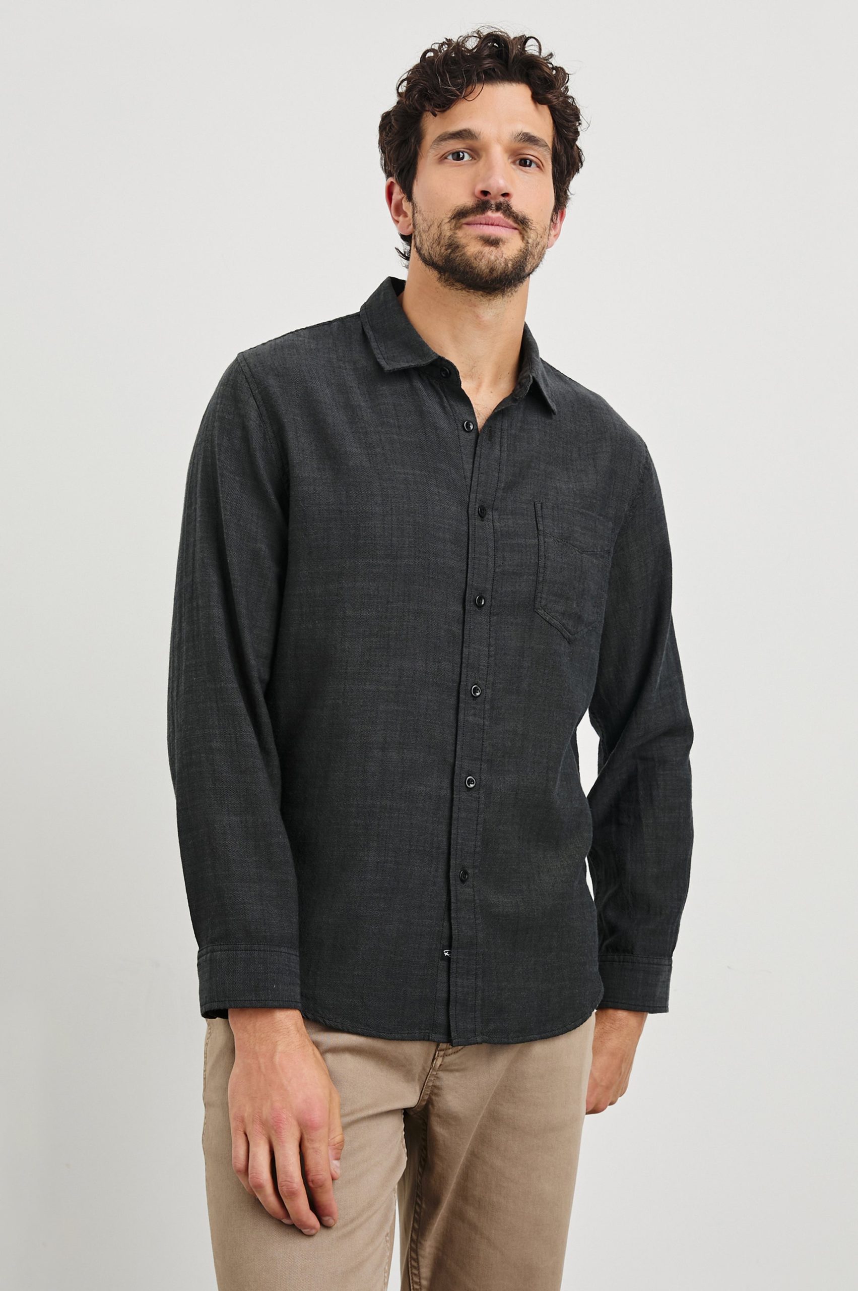 WYATT SHIRT - BLACK CHAMBRAY - Image 3