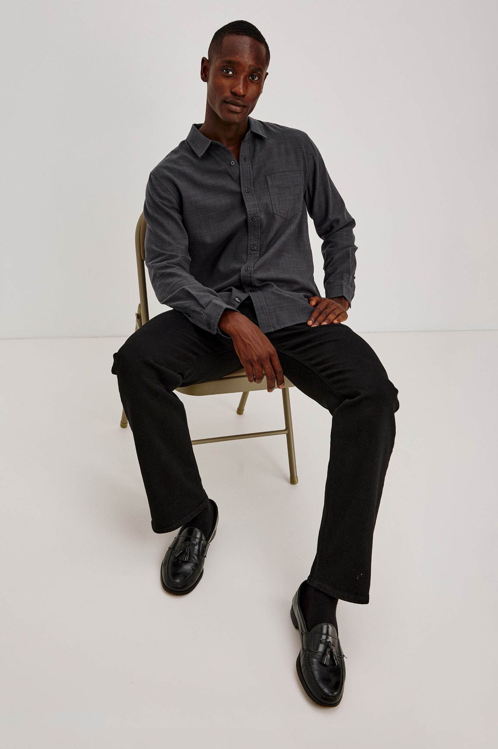WYATT SHIRT - MIDNIGHT ETCH