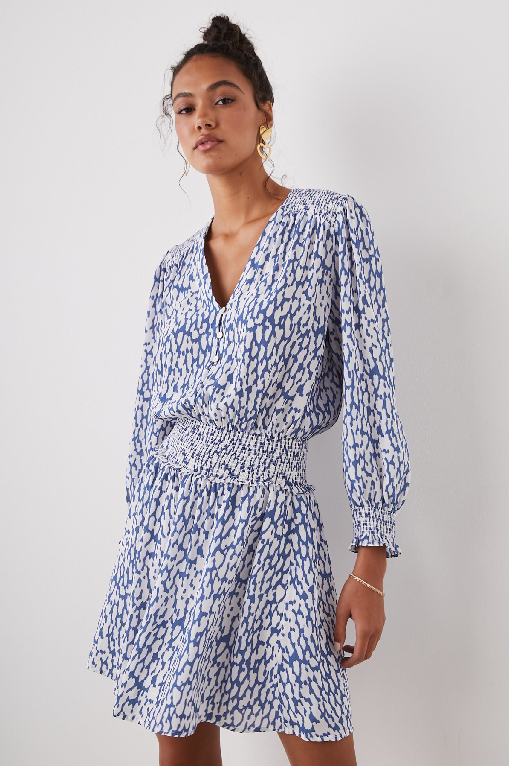 ZANA DRESS - COBALT STATIC LEOPARD - Image 3