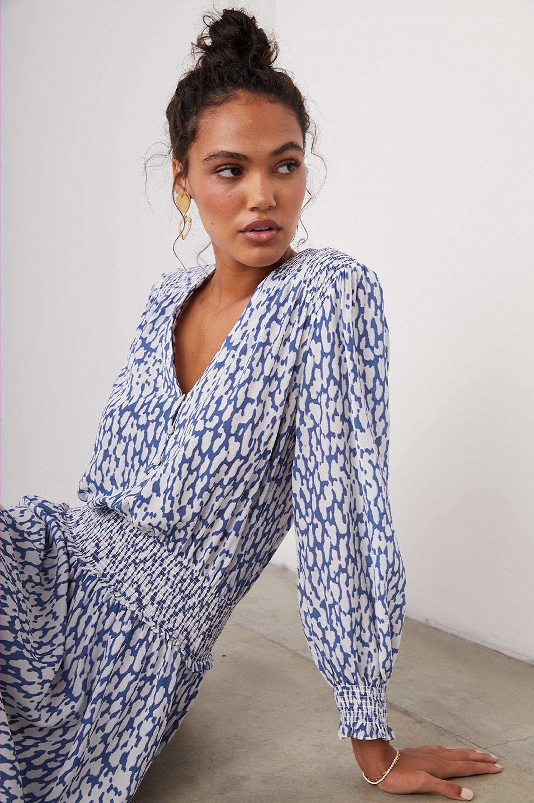 ZANA DRESS - COBALT STATIC LEOPARD - Image 5