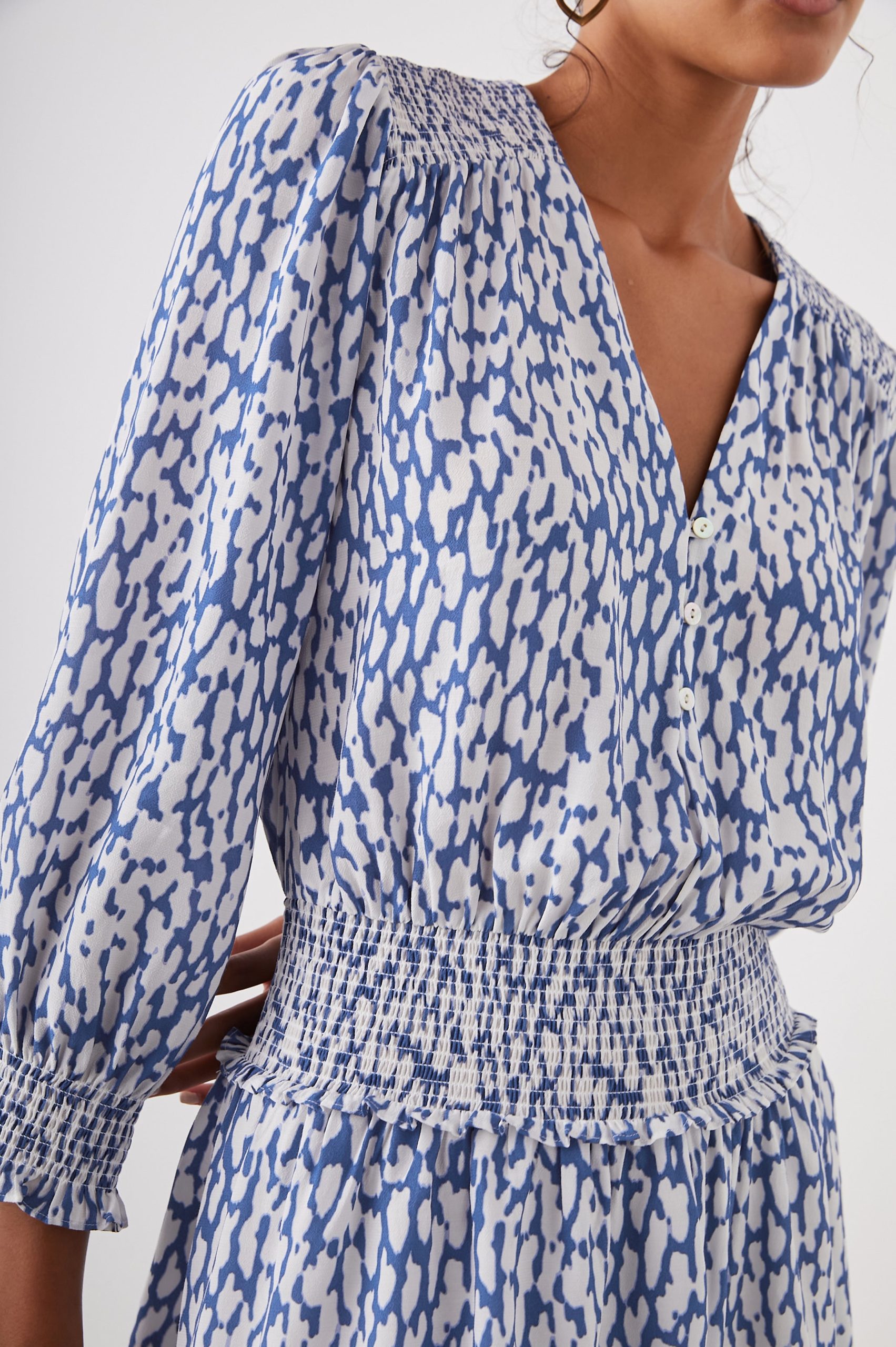 ZANA DRESS - COBALT STATIC LEOPARD - Image 2