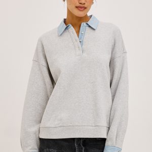 ZAVIER SWEATSHIRT - HEATHER GREY