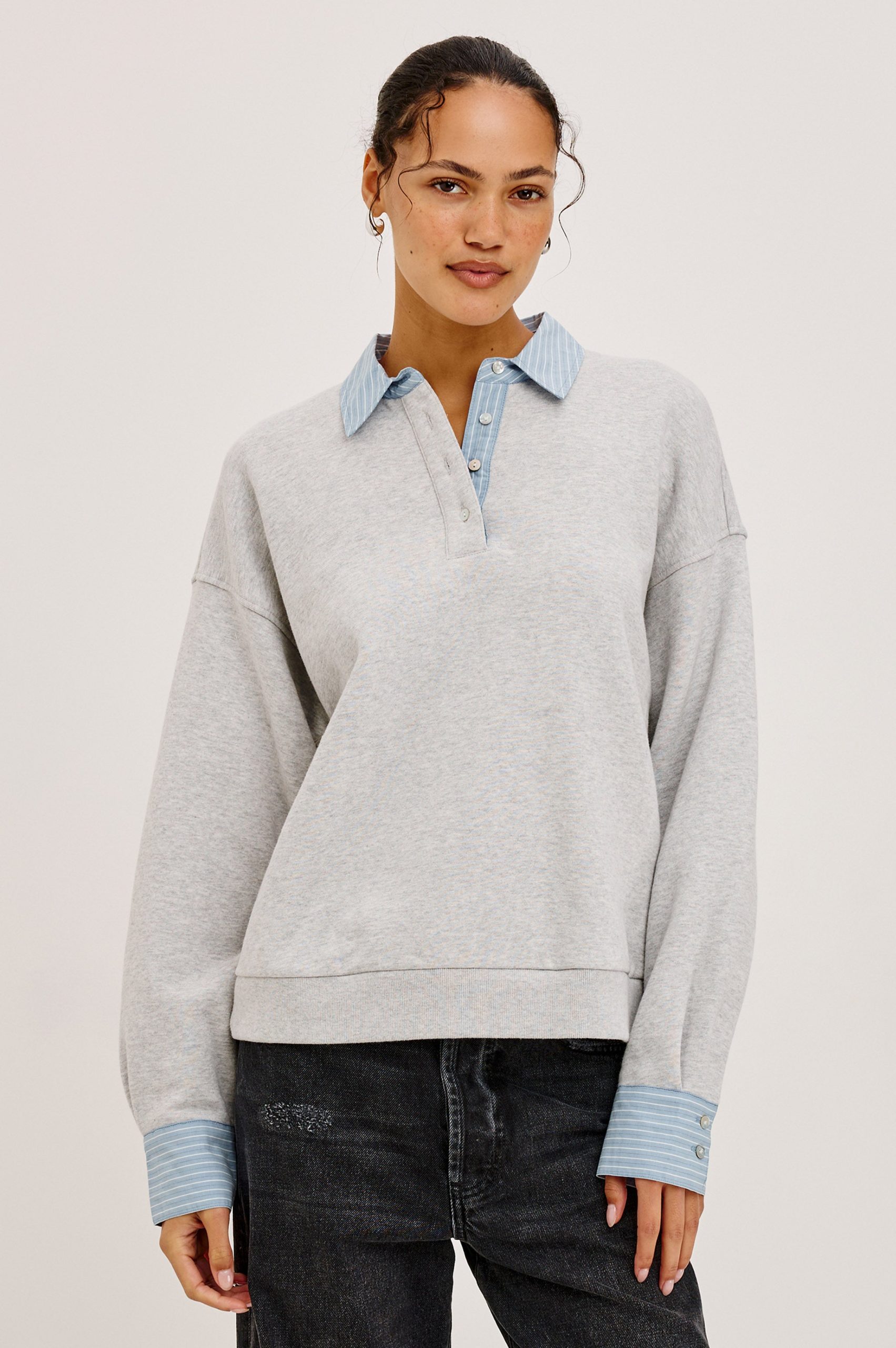 ZAVIER SWEATSHIRT - HEATHER GREY