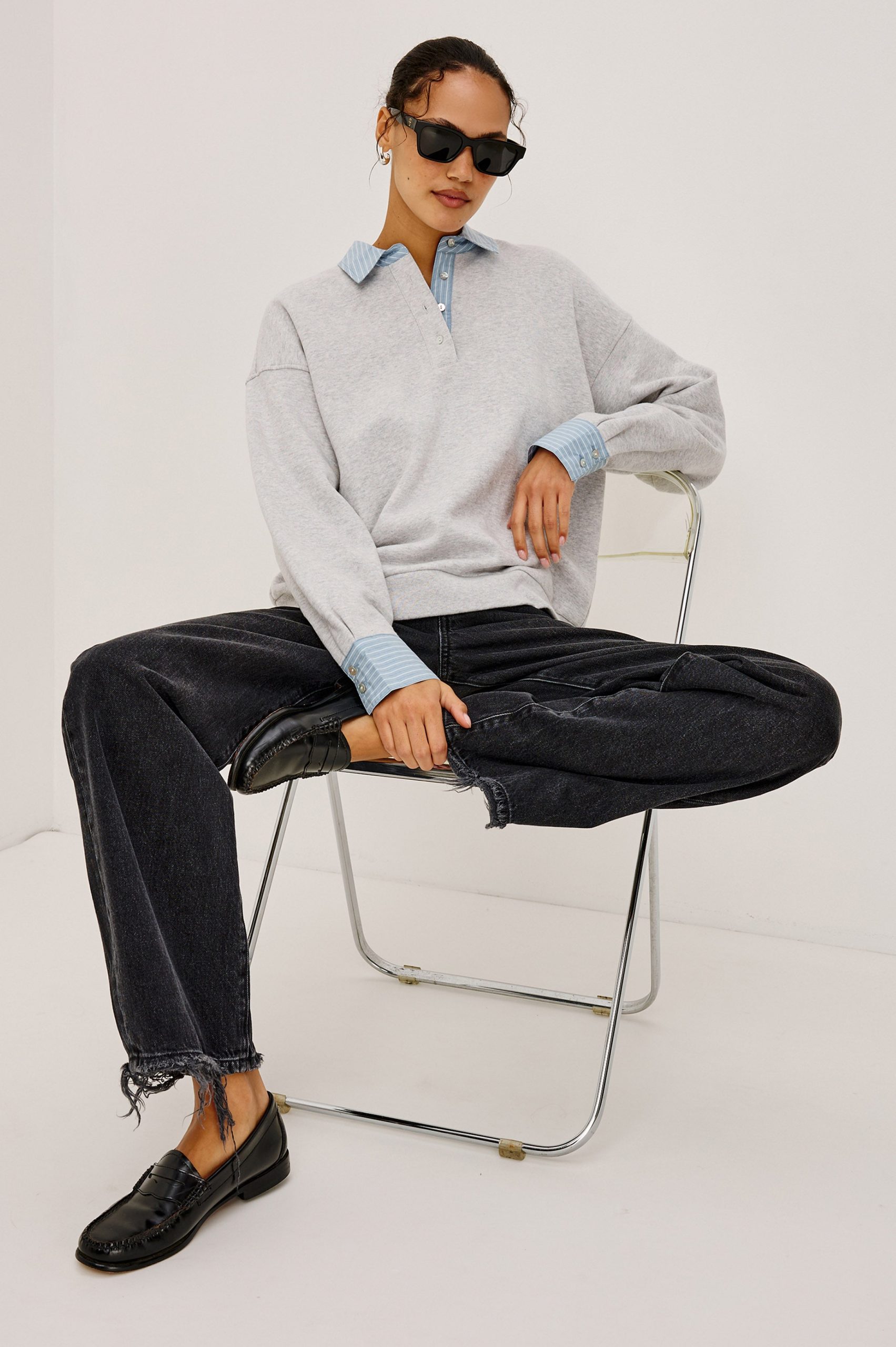 ZAVIER SWEATSHIRT - HEATHER GREY - Image 4