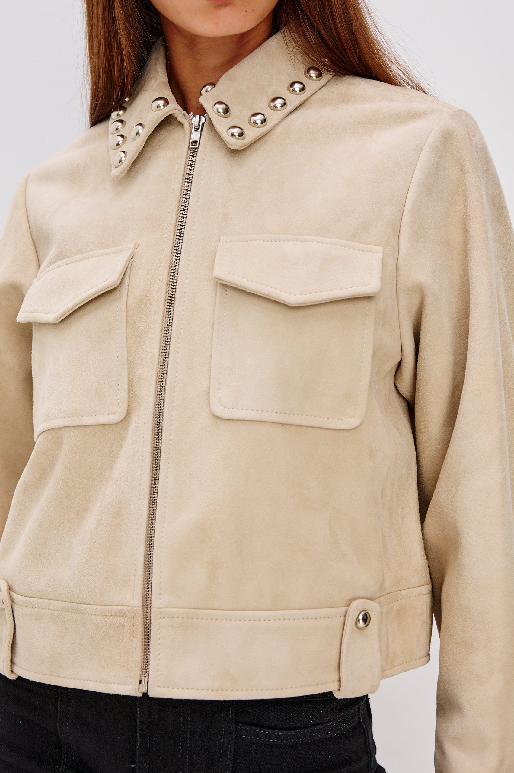 ZETA JACKET - TAUPE SUEDE - Image 2