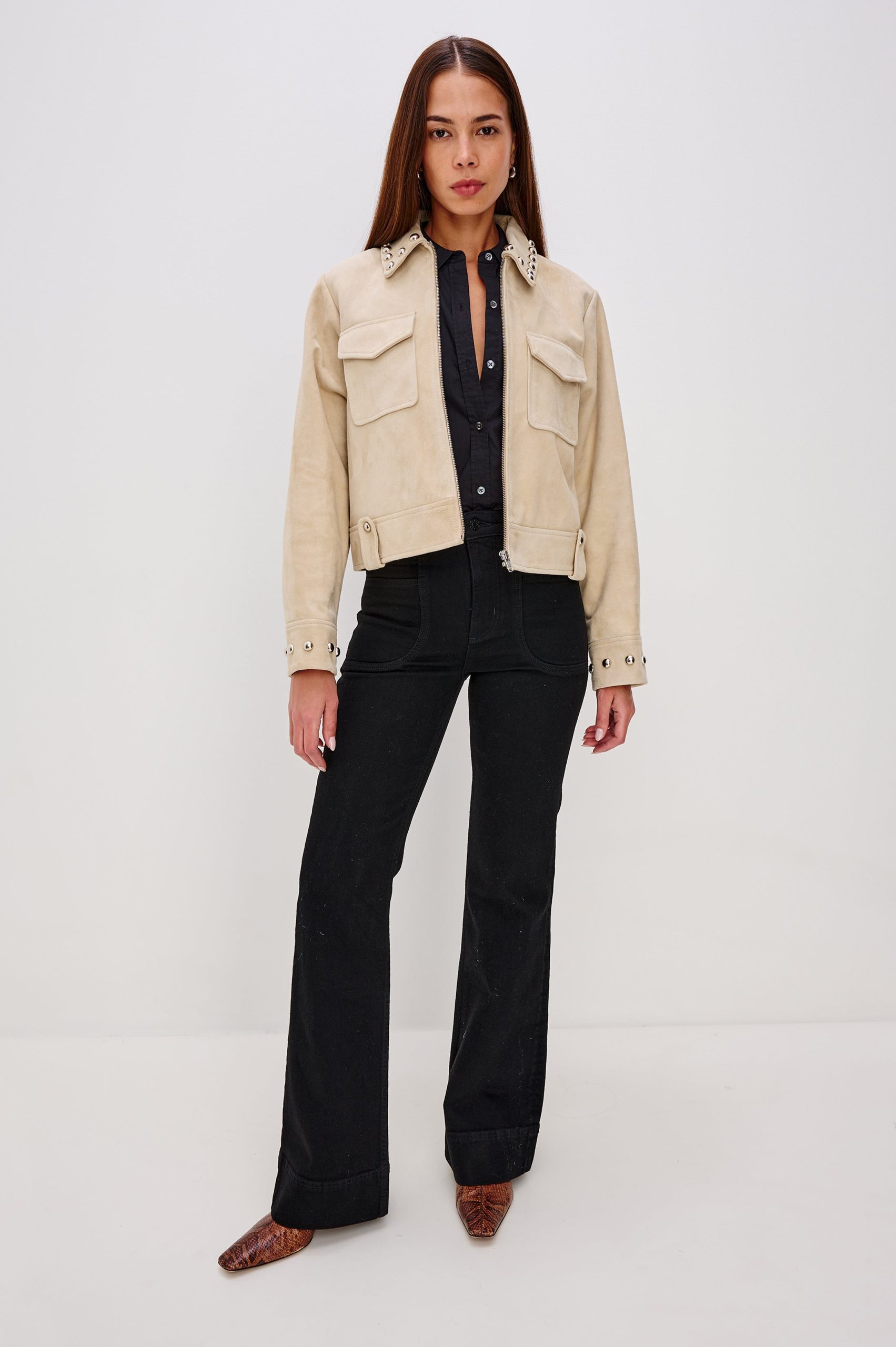 ZETA JACKET - TAUPE SUEDE - Image 3