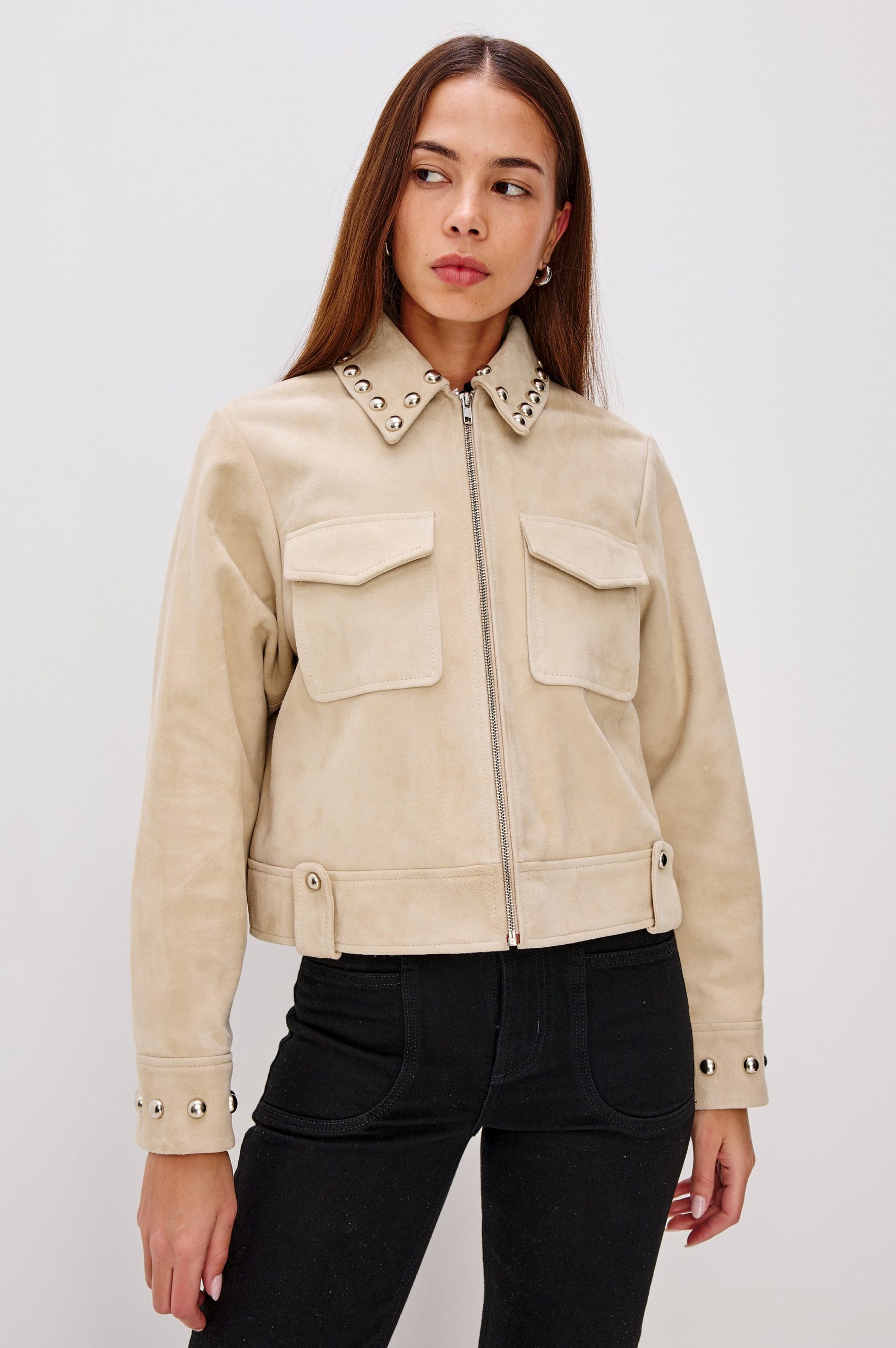 ZETA JACKET - TAUPE SUEDE - Image 4