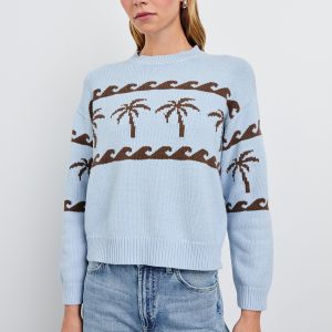 ZOEY SWEATER - PALM STRIPE