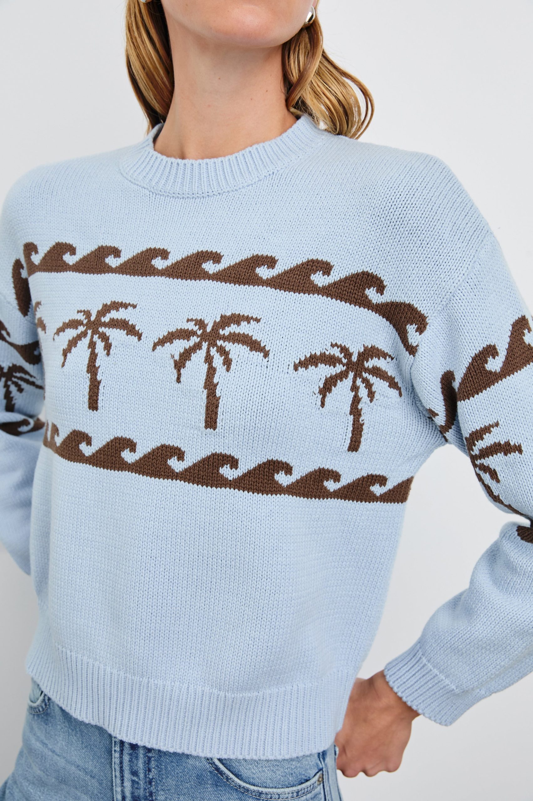 ZOEY SWEATER - PALM STRIPE - Image 2