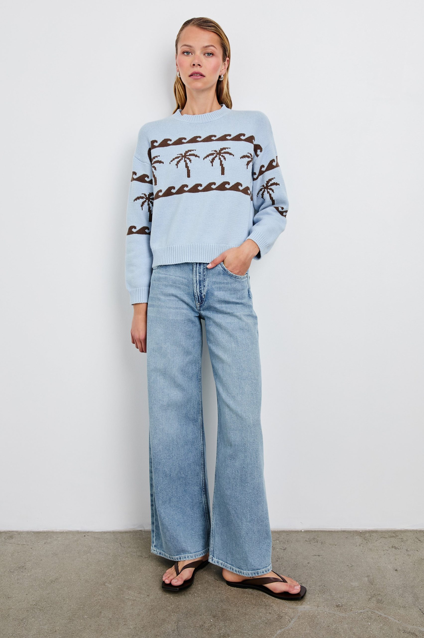 ZOEY SWEATER - PALM STRIPE - Image 3